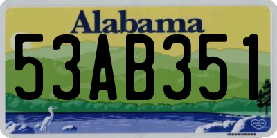 AL license plate 53AB351