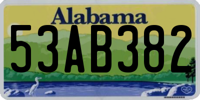 AL license plate 53AB382