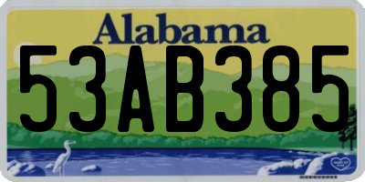 AL license plate 53AB385