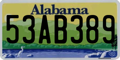 AL license plate 53AB389