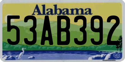 AL license plate 53AB392