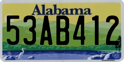 AL license plate 53AB412