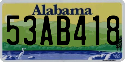 AL license plate 53AB418