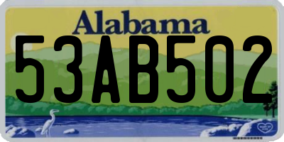 AL license plate 53AB502