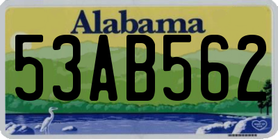 AL license plate 53AB562