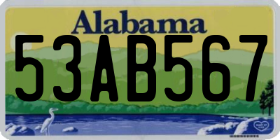 AL license plate 53AB567