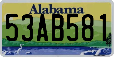AL license plate 53AB581