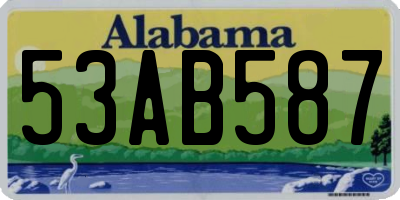 AL license plate 53AB587