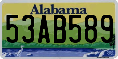 AL license plate 53AB589