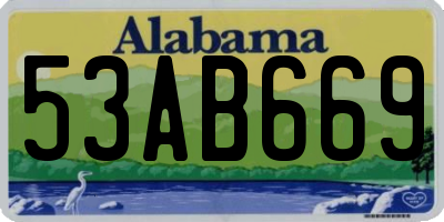 AL license plate 53AB669