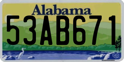 AL license plate 53AB671