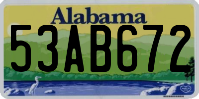 AL license plate 53AB672