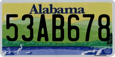 AL license plate 53AB678
