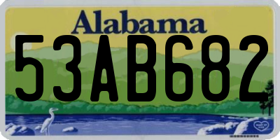 AL license plate 53AB682