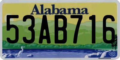 AL license plate 53AB716