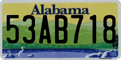 AL license plate 53AB718