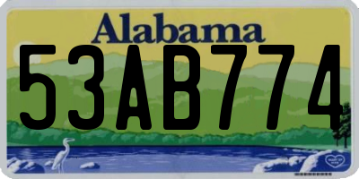 AL license plate 53AB774