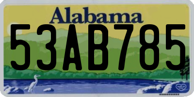 AL license plate 53AB785