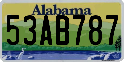 AL license plate 53AB787