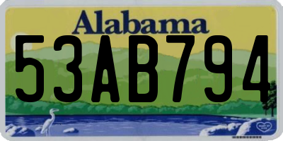 AL license plate 53AB794