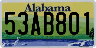 AL license plate 53AB801
