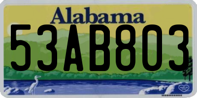 AL license plate 53AB803