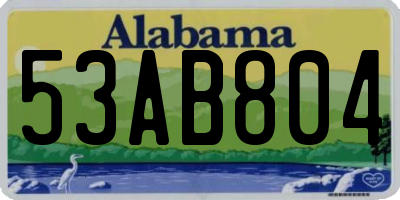 AL license plate 53AB804