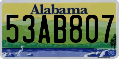 AL license plate 53AB807