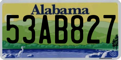 AL license plate 53AB827