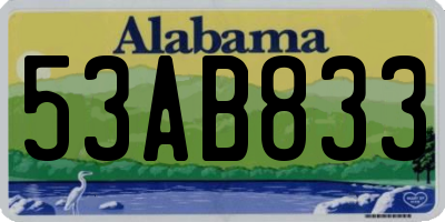 AL license plate 53AB833