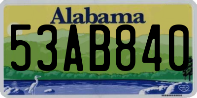 AL license plate 53AB840