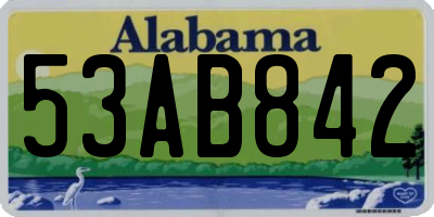 AL license plate 53AB842