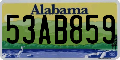 AL license plate 53AB859