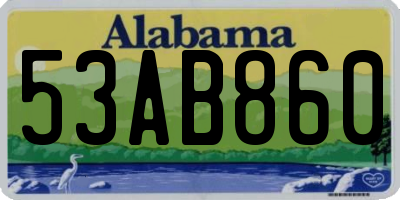 AL license plate 53AB860
