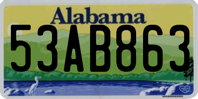 AL license plate 53AB863