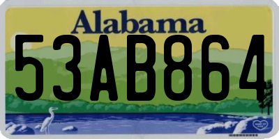 AL license plate 53AB864