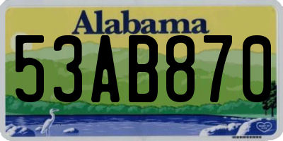 AL license plate 53AB870