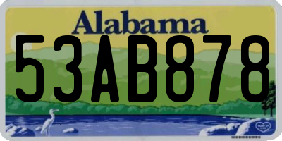 AL license plate 53AB878