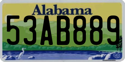 AL license plate 53AB889