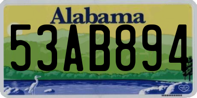 AL license plate 53AB894
