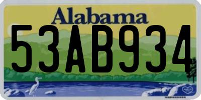 AL license plate 53AB934