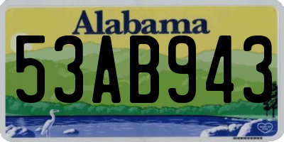AL license plate 53AB943