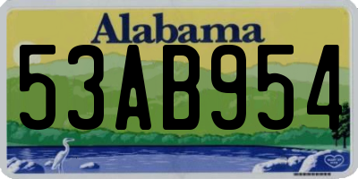 AL license plate 53AB954