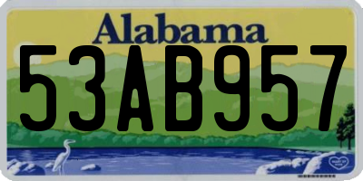 AL license plate 53AB957