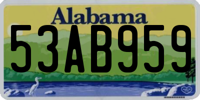 AL license plate 53AB959