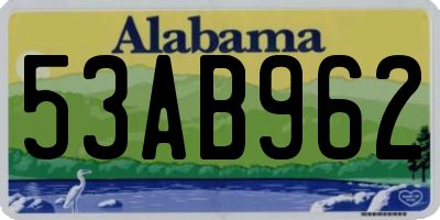 AL license plate 53AB962