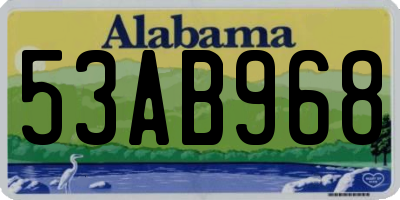 AL license plate 53AB968
