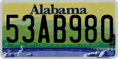 AL license plate 53AB980