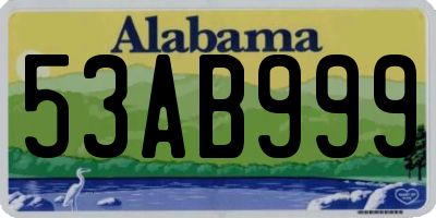 AL license plate 53AB999