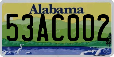 AL license plate 53AC002